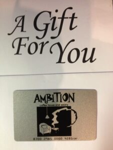 Gift cards at Ambition